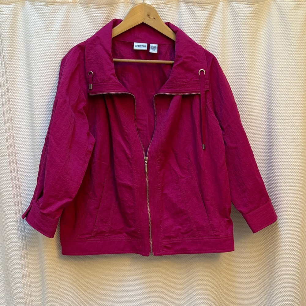 Chico's Magenta Sporty Jacket